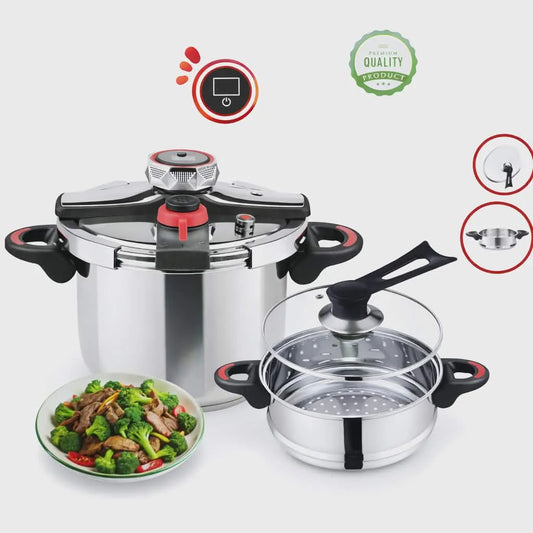 Cocotte Minute 06L 2 en 1 en Inox 18/10 avec minuterie Unipro